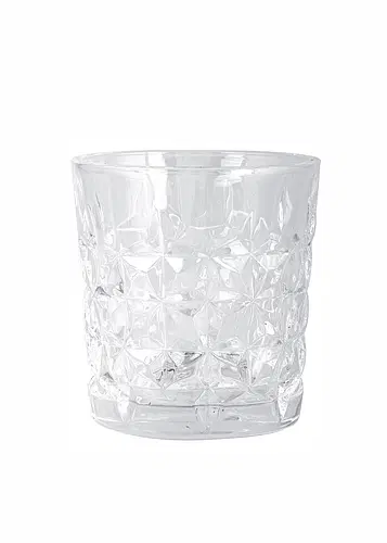 Diamond Whiskey Glass Tumbler Set of 6 - Imported Crystal Rocks Whisky Glass for Scotch, Vodka, Liquor, Juice, Water