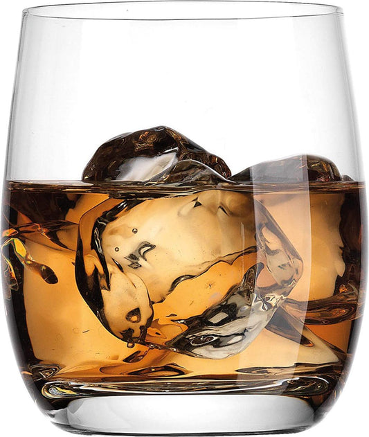 European Crystal Clear Stemless Set of 6 - 300ML Glasses for Versatile Drinking