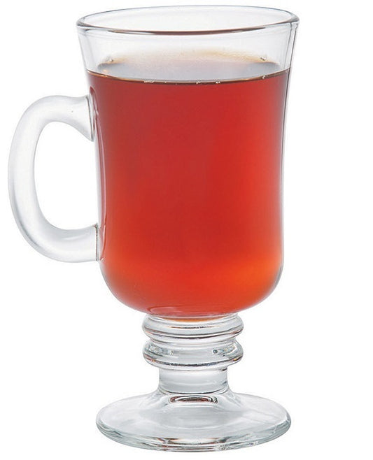 Irish Coffee Mug - Tall Glass with Handle, 250ml Capacity, Clear and Lead-Free, Set of