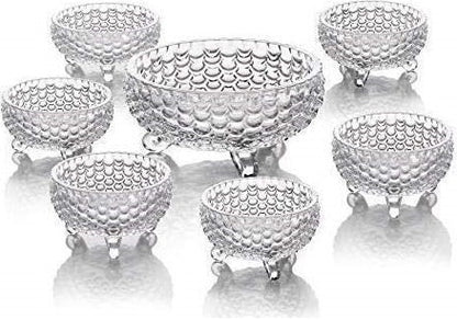 Crystal Glass Bowl Set - Set of 7 | Transparent Edition for Serving Bowl