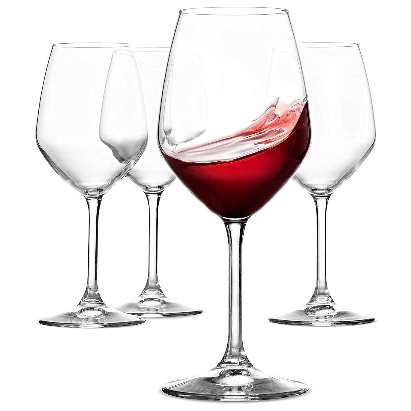 Chardonnay Red and White Wine Glass - Cut Wine Glasses for Elegant Sipping (400ml, Pack of 6)