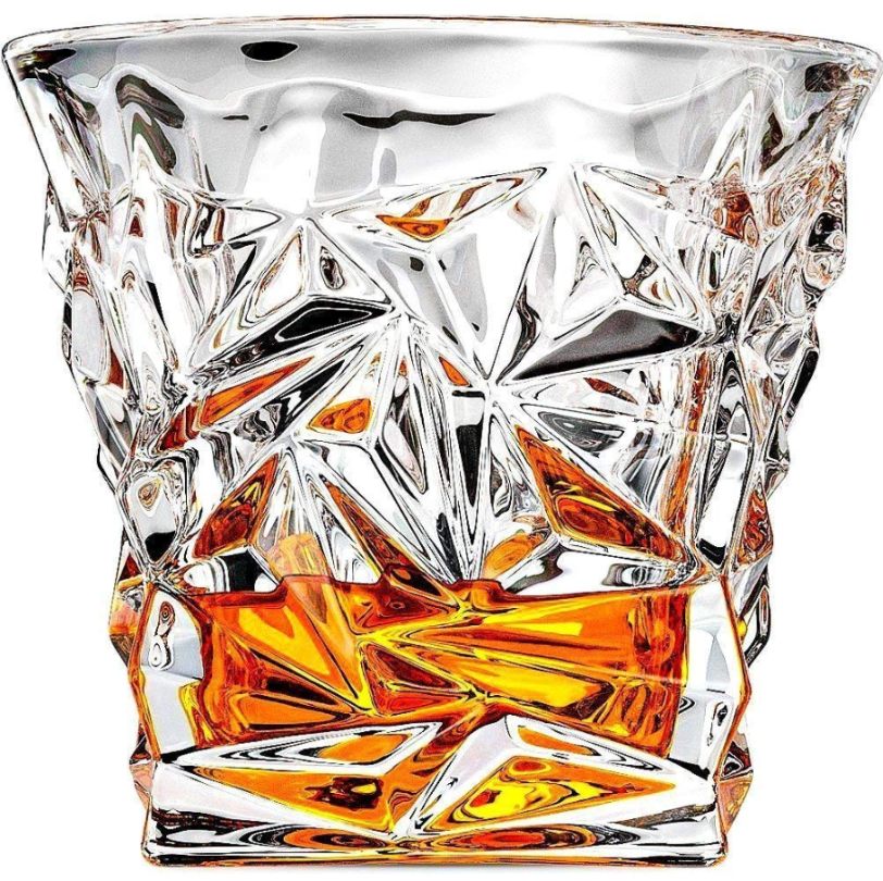 Diamond Crystal Cut Whiskey Glasses - Set of 6 (320ml) - Bar Glasses