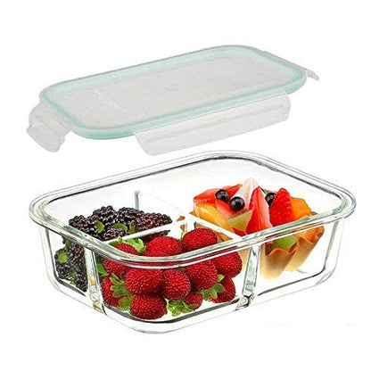 Microwave Safe Office Two Compartment Lunch Box Set | Safety Lock Airtight Tiffin Containers