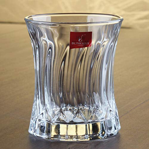 Tumbler Juice Glass Set of 6 -210ML | Crystal Cut Barware Drinking Glasses for Alcoholic Drinks & Cocktails - Transparent Old Fashioned