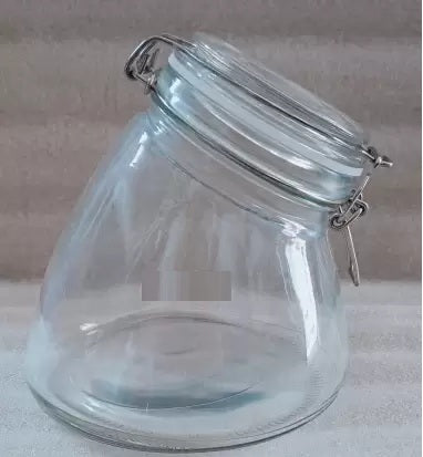 SWING CAP CURVE 1200ML 1PCS || Glass Jar with Wooden Lid - Airtight Food Container Set - Transparent Jars