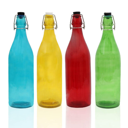 Glassware Glass Color Water Bottle, Random Color, 1 Litre