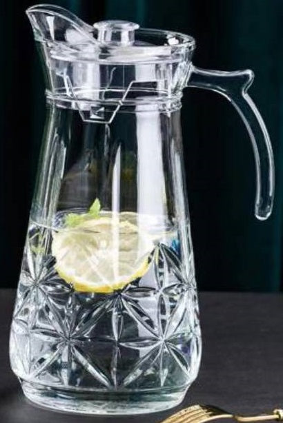 Water Jug Bubble 1.8 LTR - Bubble Shape & Diamond Shape Glass Water Jug with Cap