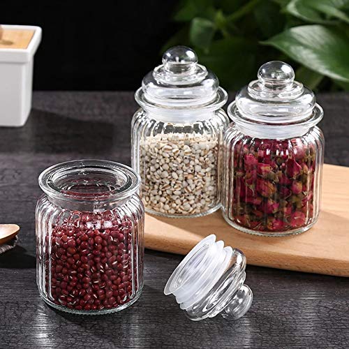 Pop Jar With Glass Air Tight Lid Kitchen Storage and Container Glass Jar (350 ML, Set of 3)