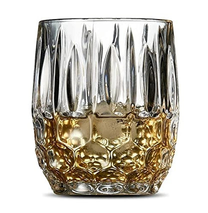 Modern Design Crystal Glasses Set of 6 - Tumbler Drinking Glasses - 380ML