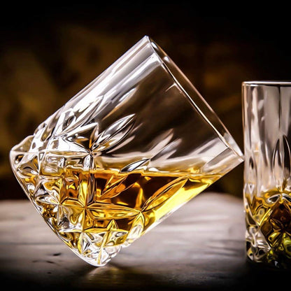 Opera Crystal Whiskey Glasses Set of 6 - 225ml Bar Glasses for Drinking Whisky, Scotch, Cocktails