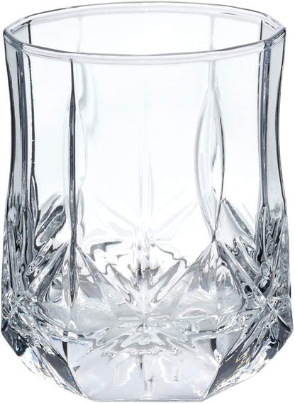 Italian Premium Deluxe Crystal Whiskey Glass Set - Set of 6, Transparent, 280 ML - Lead-Free Barware for Scotch, Liquor, and Cocktail Drinks