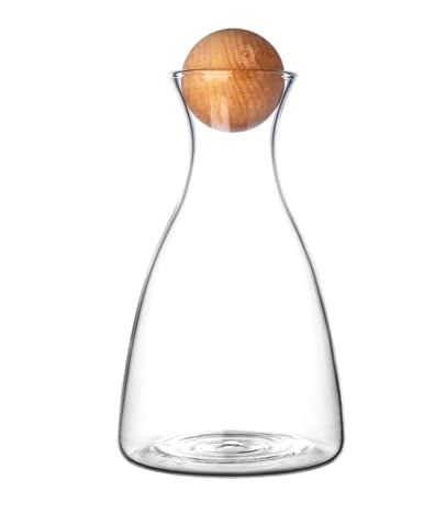 Wine Decanter Carafe with Cork Airtight Geometric Stopper - Elegant Glass Decanter