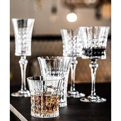 Crystal Cut Barware Drinking Glasses Set of six Glass Perfect for Cocktails