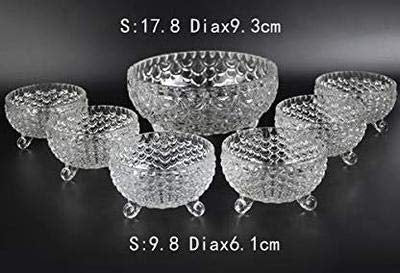 Crystal Glass Bowl Set - Set of 7 | Transparent Edition for Serving Bowl