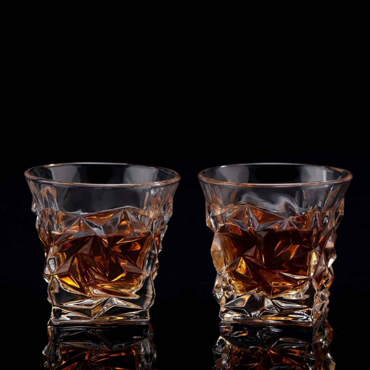 Diamond Crystal Cut Whiskey Glasses - Set of 6 (320ml) - Bar Glasses