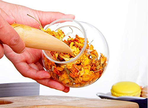 Pot Glass Jar with Lid 450ml - Airtight Glass Jar with Wooden Lid for Food Storage - Single Piece