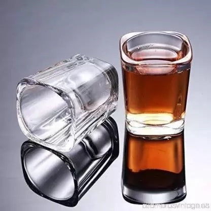 Square Design Heavy Base Shot Glass Set of 12 -  65 ML - Whisky Shot Glasses, Liqueur Glasses Tequila Cups - Small Glass