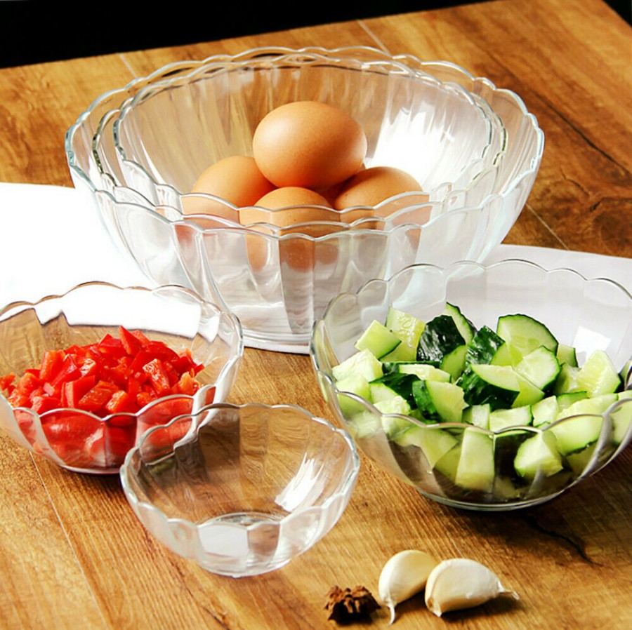 Glass Mixing and Serving Bowl Set - Oven and Microwave Safe Bowls