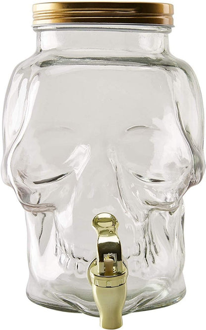 Skull Shape Glass Water & Juice Tank - Dispenser -7.7-Liter  (1 Piece)