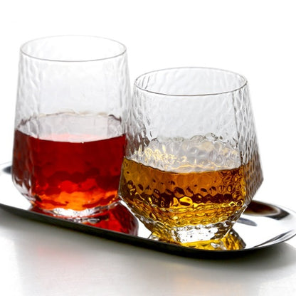 Hexa Bubble Whiskey Glasses - Set of 6, 310ml | Hexa Shape for Whiskey, Water & Juice