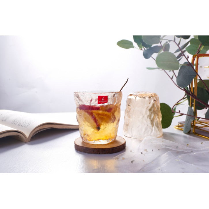 Texture Whiskey Glass HQ Set of 6 - 298ML  | Bar Bourbon Whisky Old Fashioned Pattern Water Cup Frosted Clear Beer