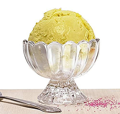 Ice Cream Bowl Set - Set of 6 - 120 ml | Crystal Clear Cut Glass Cups