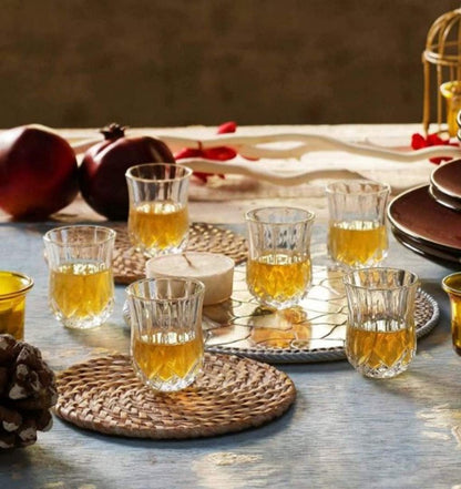 Shot Glass Rajwadi Set of 6 - 45ML Clear Espresso Shot Glass, Small Whiskey Shot Glasses for Alcoholic Drinks.