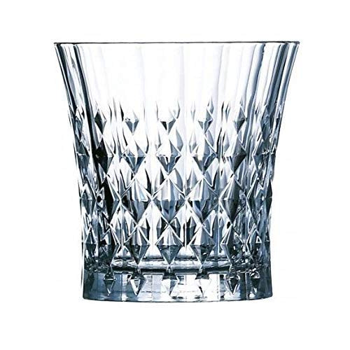 Crystal Narrow Cut Glass Pack of 6PCS - 260ML - Crystal Cut Barware Drinking Glasses for Whisky, Bourbon, Scotch, Liquor, Wine, Cocktail Drinks