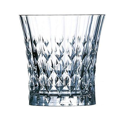 Crystal Narrow Cut Glass Pack of 6PCS - 260ML - Crystal Cut Barware Drinking Glasses for Whisky, Bourbon, Scotch, Liquor, Wine, Cocktail Drinks