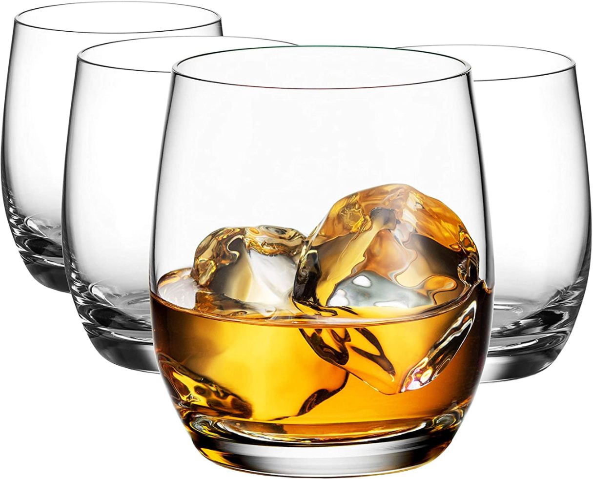 European Crystal Clear Stemless Set of 6 - 300ML Glasses for Versatile Drinking