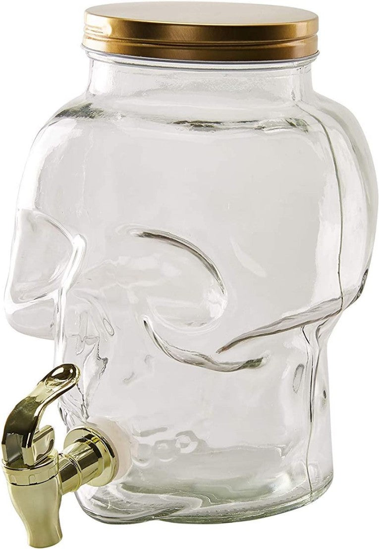 Skull Shape Glass Water & Juice Tank - Dispenser -7.7-Liter  (1 Piece)