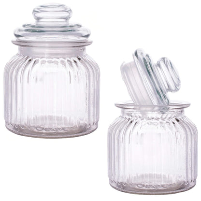 Pop Jar With Glass Air-Tight Lid, Pickle Spice 730 ml Food Storage Container Kitchen Glass Jar Set of 3