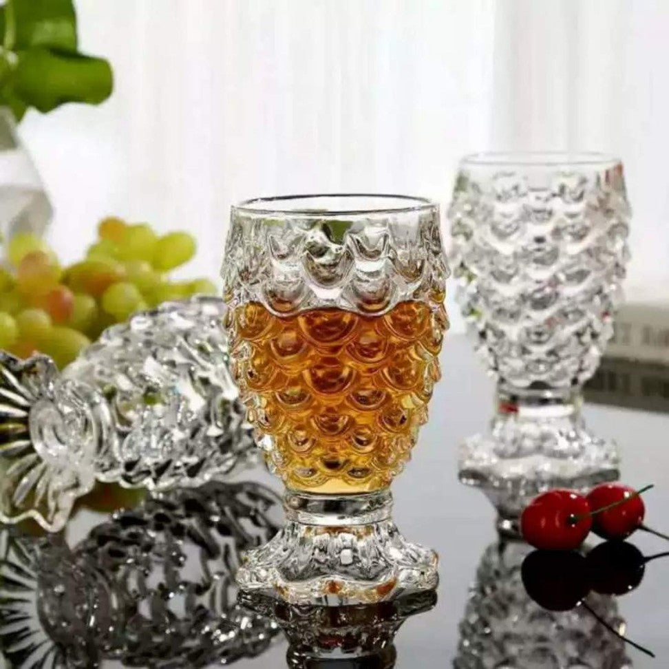 Crystal Clear Pineapple Shaped Juice Glasses and Water Glasses for Cocktail Rum Beer Whiskey Wine mocktail