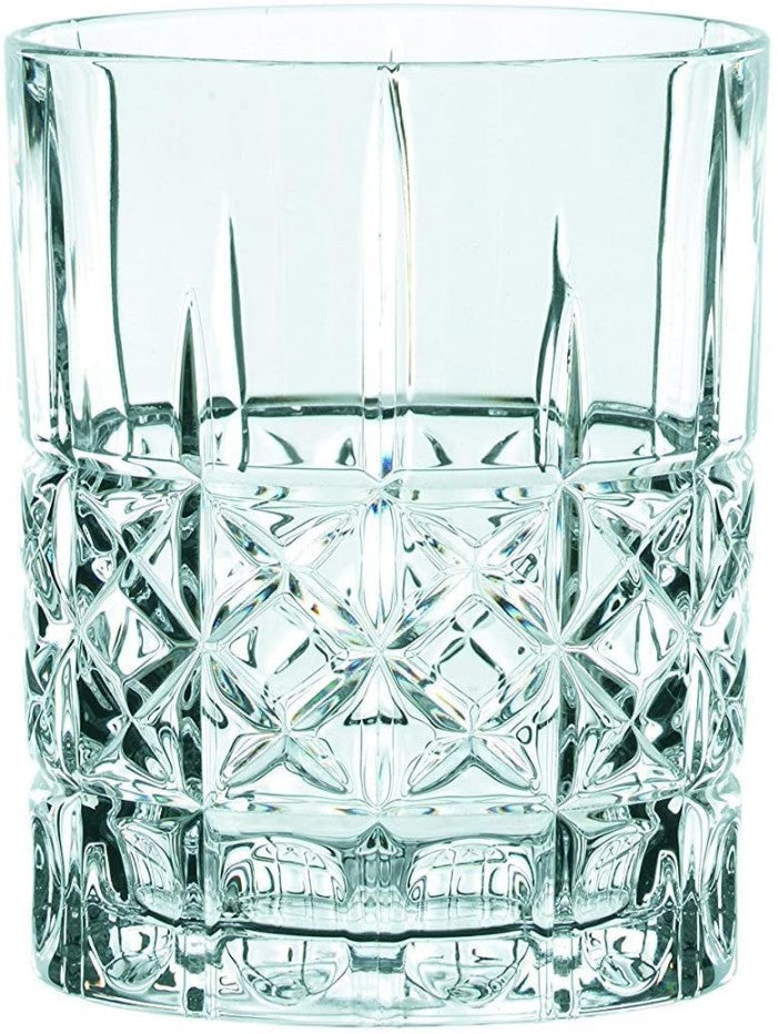 GK Whisky Glass 325ML - Set of 6 | Crystal Cut Barware Drinking Glasses for Alcoholic Drinks & Cocktails - Transparent Old Fashioned"