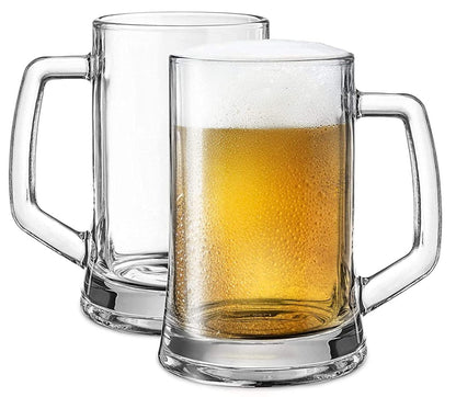 Italian Premium Luxury Stylish Heavy Base Diamond Cut Beer Mug Set of - 400ML