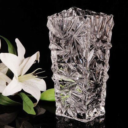 Diamond Glass Flower Vase | Elegant Home Decor Jar | Ideal for Indoor Plants, Bedroom, Office, Café