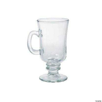 Irish Coffee Mug - Tall Glass with Handle, 250ml Capacity, Clear and Lead-Free, Set of