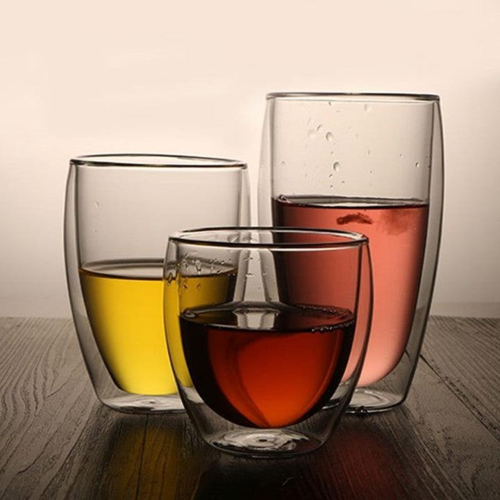 DW Glass Tumbler (250ML) - Crystal Cut Tall Highball Glass Tumblers for Water, Juice, Beer, Cocktails