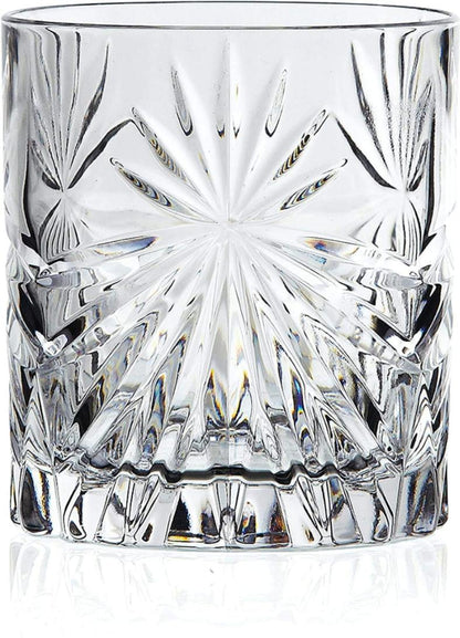 Crystal Whiskey Glasses - Set of 6  - 300ML  Bar Glasses for Drinking, Cocktail Tumblers