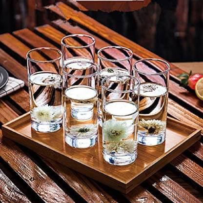 Juice Glass with Heavy Base | Glass Set for Dining Table - Set of 6 - 215ML