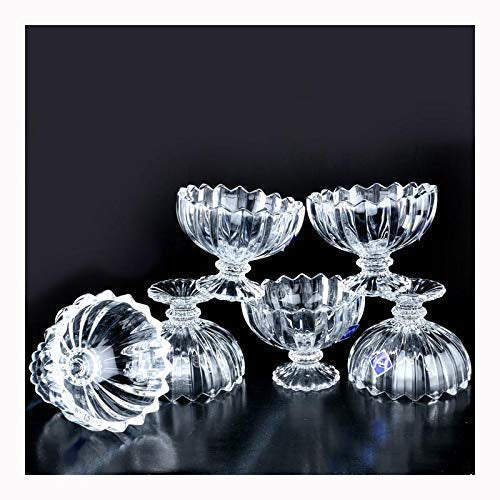 Ice Cream Bowl Set - Set of 6 - 120 ml | Crystal Clear Cut Glass Cups