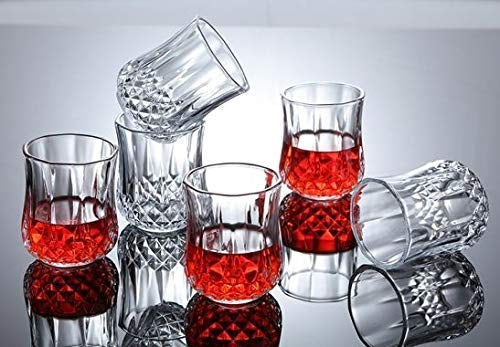 Shot Glass Rajwadi Set of 6 - 45ML Clear Espresso Shot Glass, Small Whiskey Shot Glasses for Alcoholic Drinks.