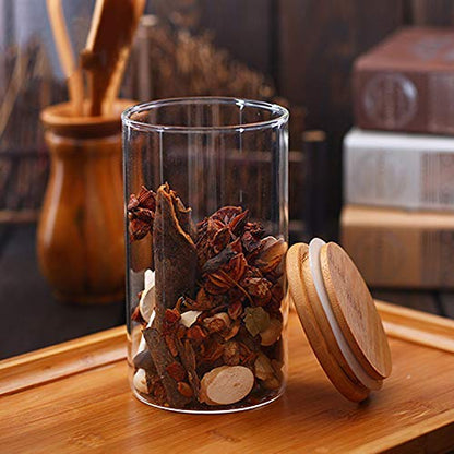 Delight Borosilicate Airtight Glass Storage Jar with Bamboo Wooden Lid - 1050 ML