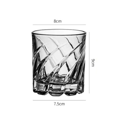 Crystal Cut Whiskey Glasses Set of 6  - 280 ML Bar Glass for Drinking Whisky, Scotch, Cocktails.