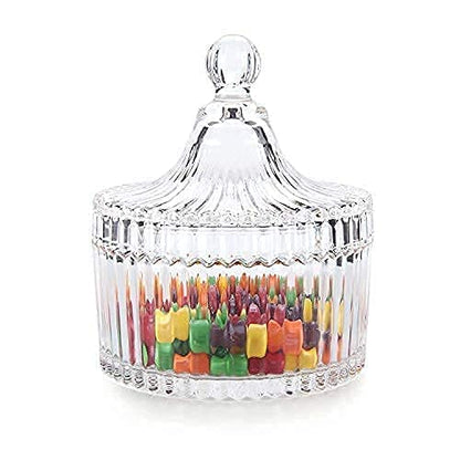 Crystal Candy Jar Set With Glass Lid | Glass Jar Glass Candy Box