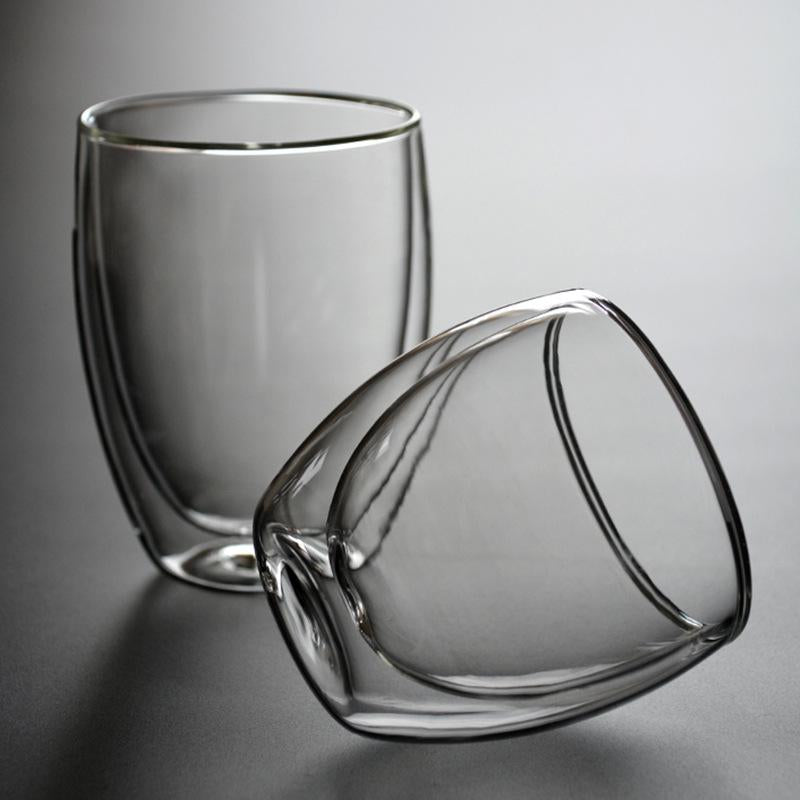 DW Glass Tumbler (250ML) - Crystal Cut Tall Highball Glass Tumblers for Water, Juice, Beer, Cocktails