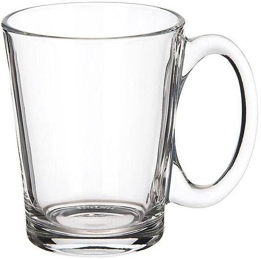 Crystal Clear Toughened Glass Tea Cup Set with Convenient Solid Handle - (Small Size)